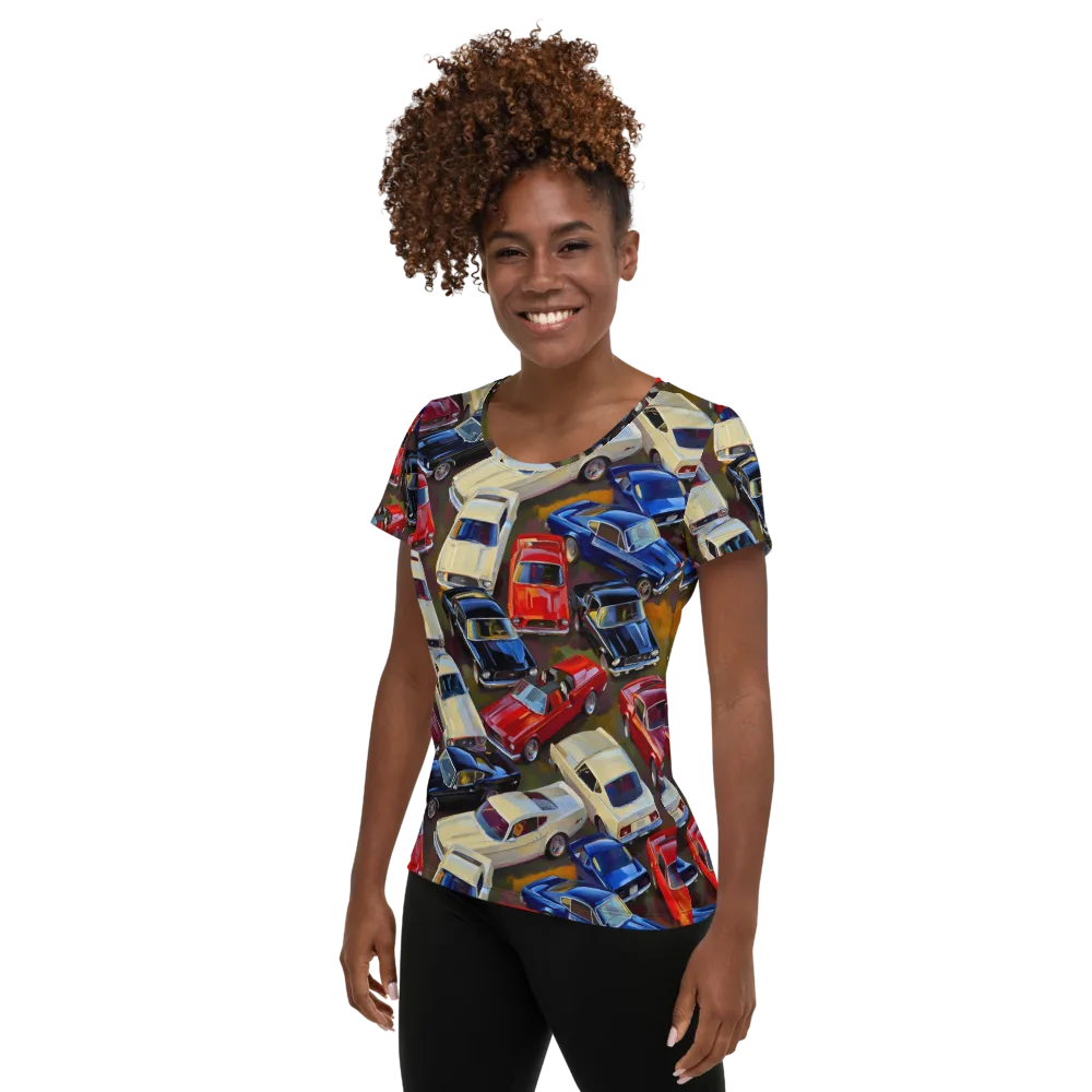 Vintage Velocity on Women's Athletic T-Shirt — Left