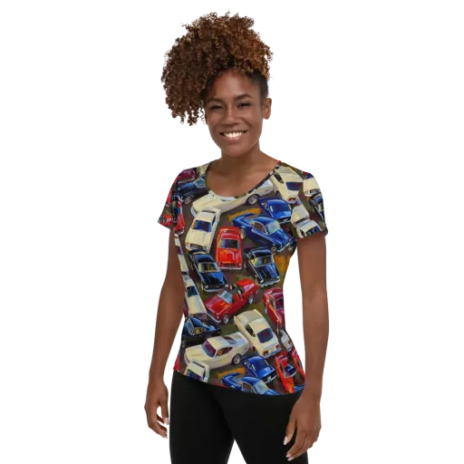 Vintage Velocity on a Women's Athletic T-Shirt
