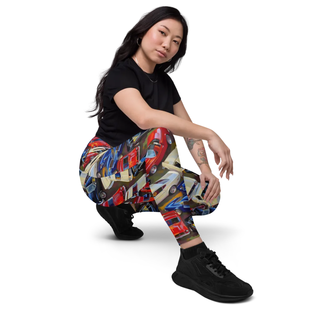Vintage Velocity on Leggings with Pockets — Right Front