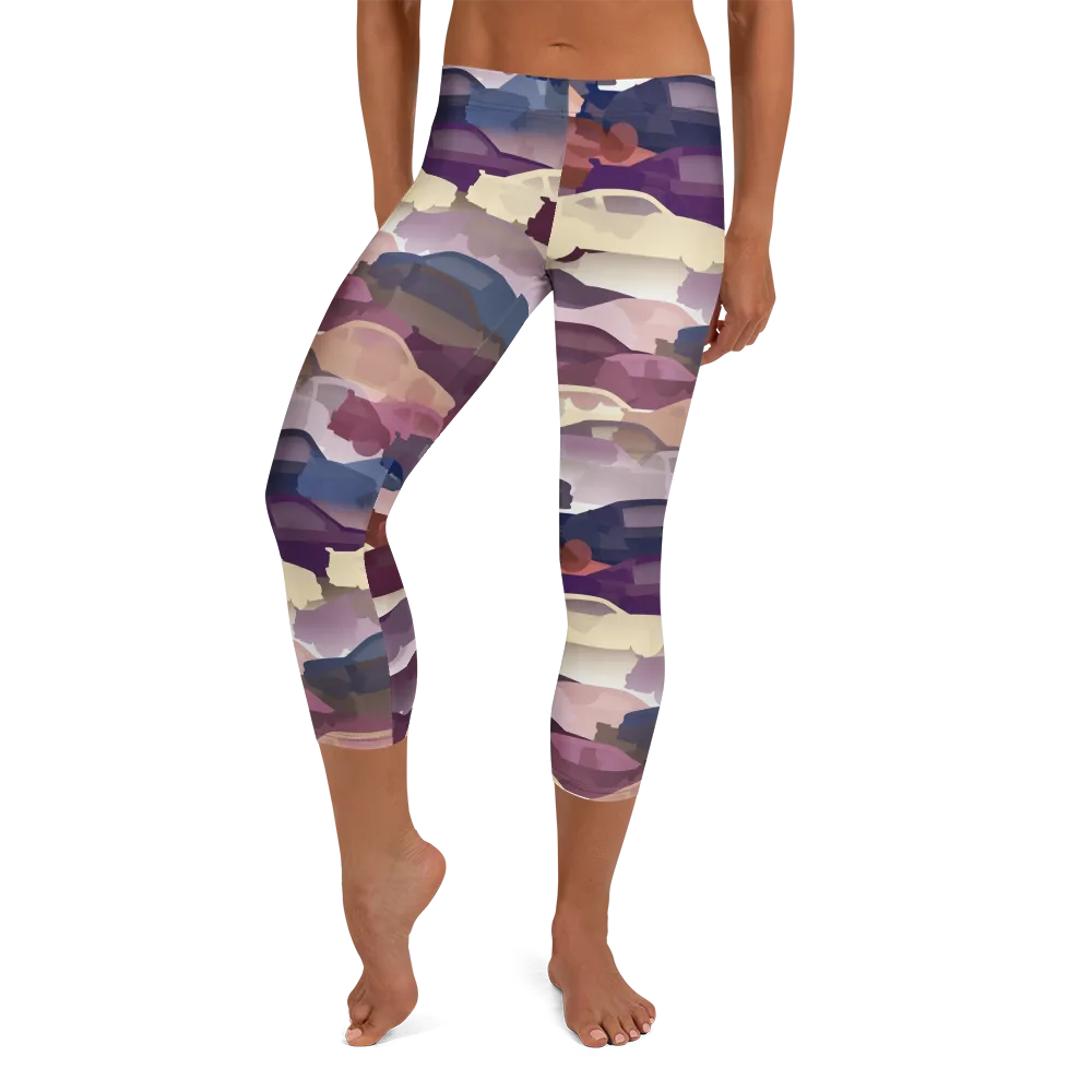 Chromatic Traffic on Capri Leggings — Front