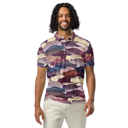 Chromatic Traffic on a Men's Slim Fit Polo Shirt