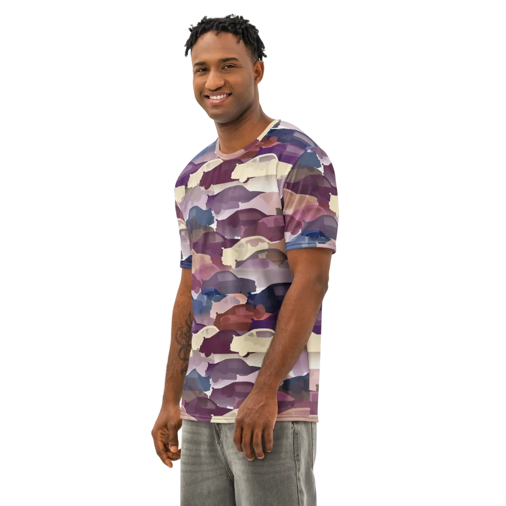 Chromatic Traffic on Men's Cotton Crew Neck T-Shirt — Left Front