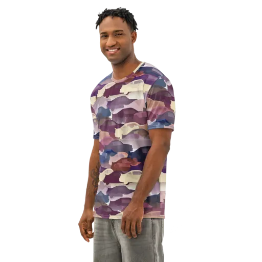 Chromatic Traffic on a Men's Cotton Crew Neck T-Shirt