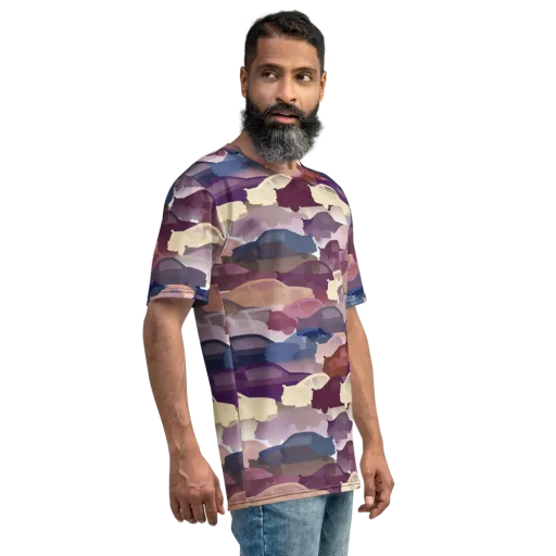 Chromatic Traffic on a Men's Crew Neck T-Shirt