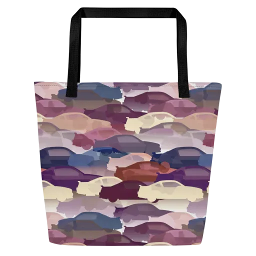 Chromatic Traffic on a Large Tote Bag W/ Pocket