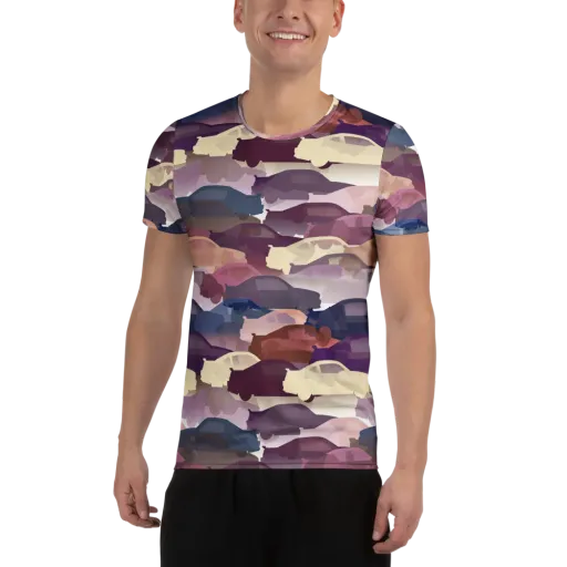 Chromatic Traffic on a Men's Athletic T-Shirt