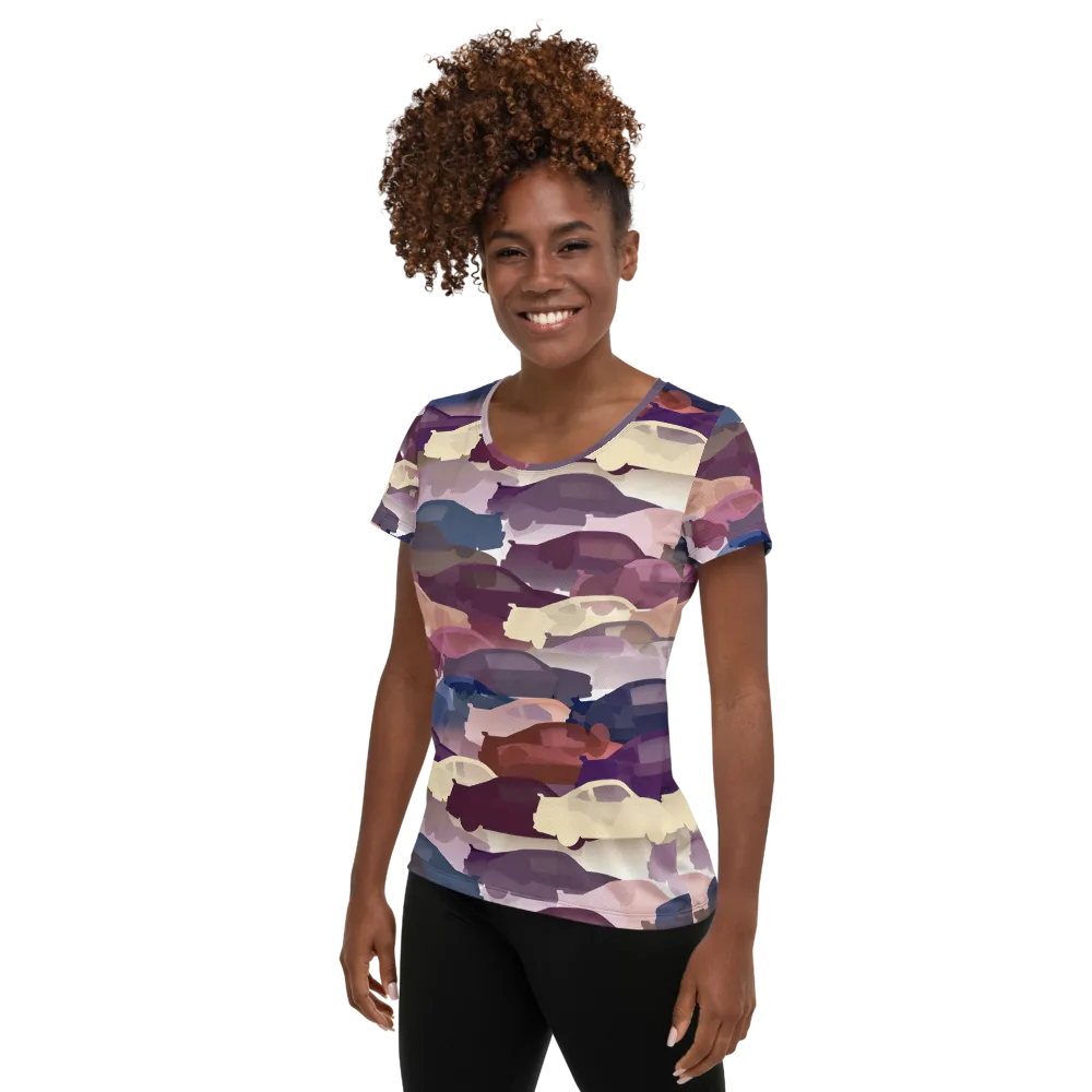 Chromatic Traffic on Women's Athletic T-Shirt — Left