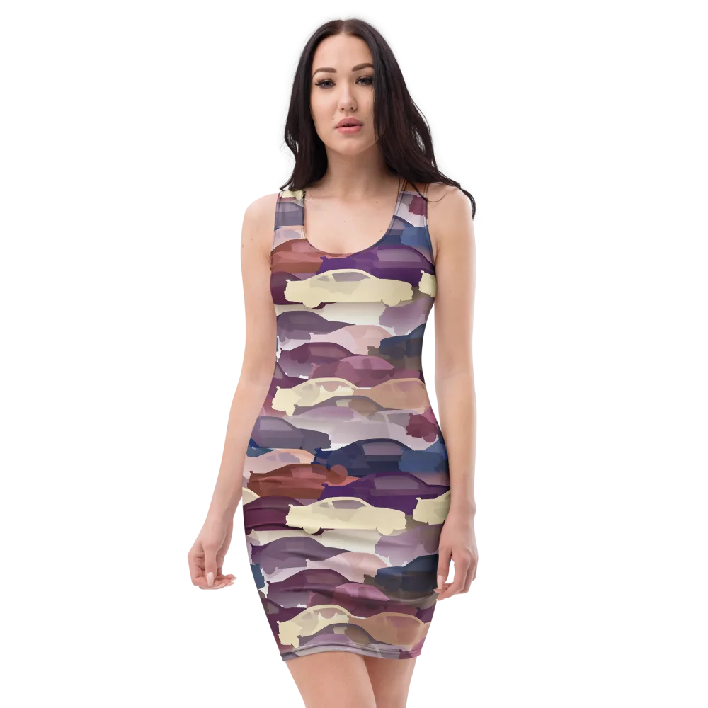 Chromatic Traffic on Bodycon Dress — Front