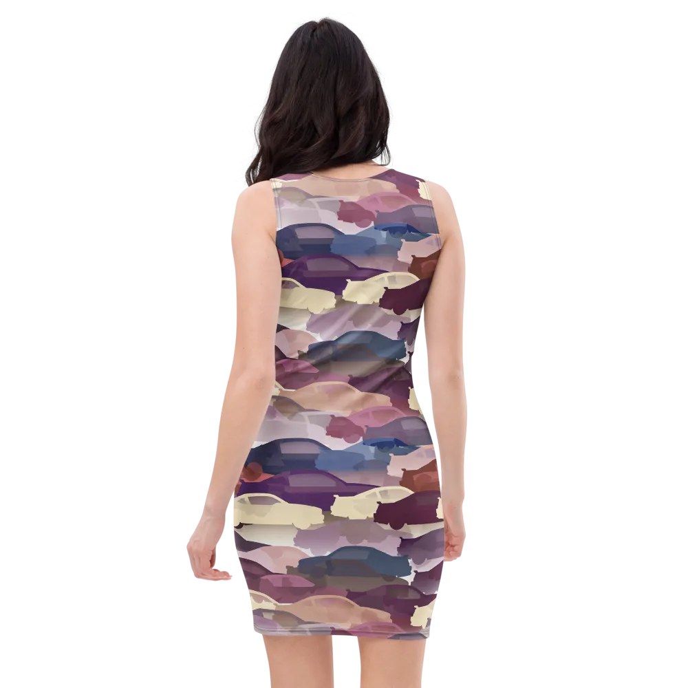 Chromatic Traffic on Bodycon Dress — Back