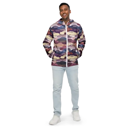 Chromatic Traffic on a Men's Windbreaker