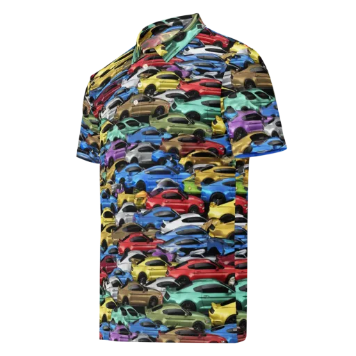Neon Motorpool on a Men's Slim Fit Polo Shirt
