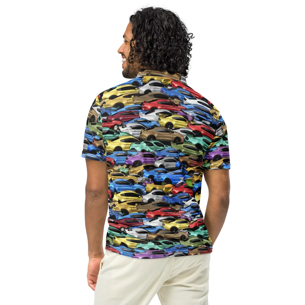 Neon Motorpool on Men's Slim Fit Polo Shirt — Back