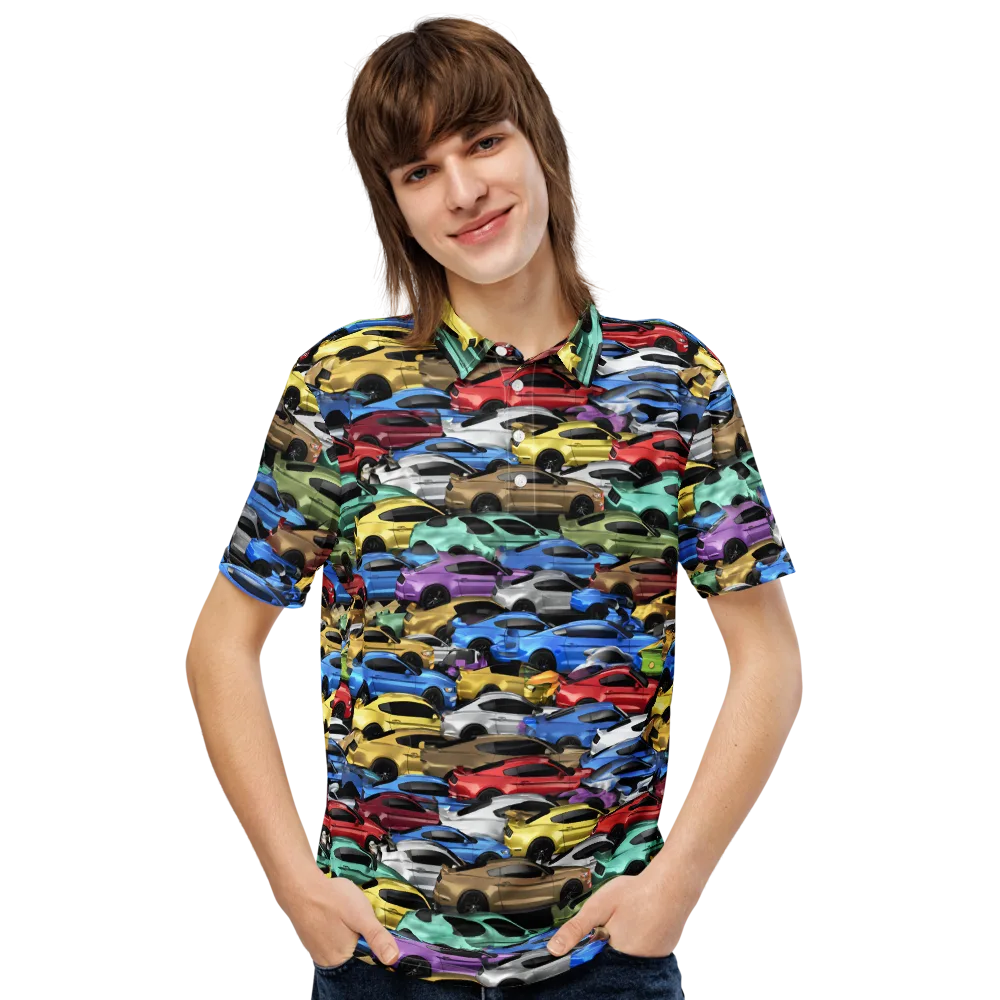 Neon Motorpool on Men's Slim Fit Polo Shirt — Front