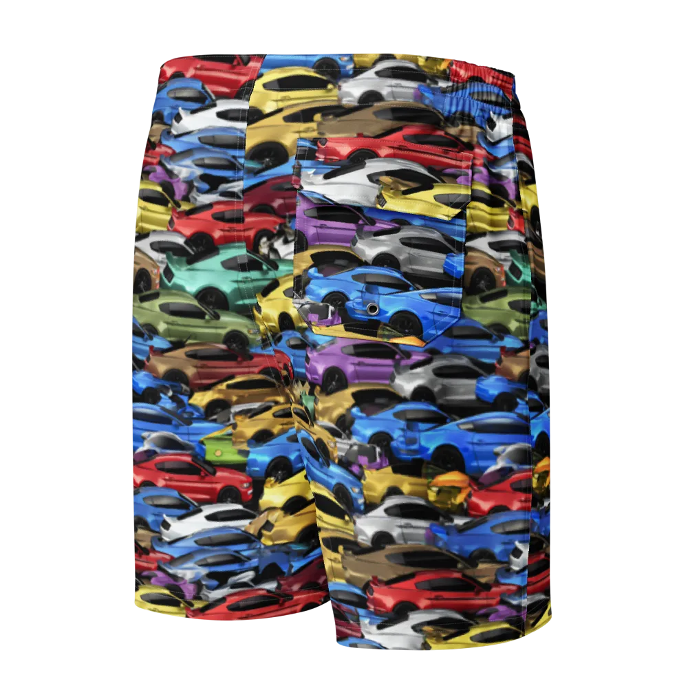 Neon Motorpool on Men's Board Shorts — Back