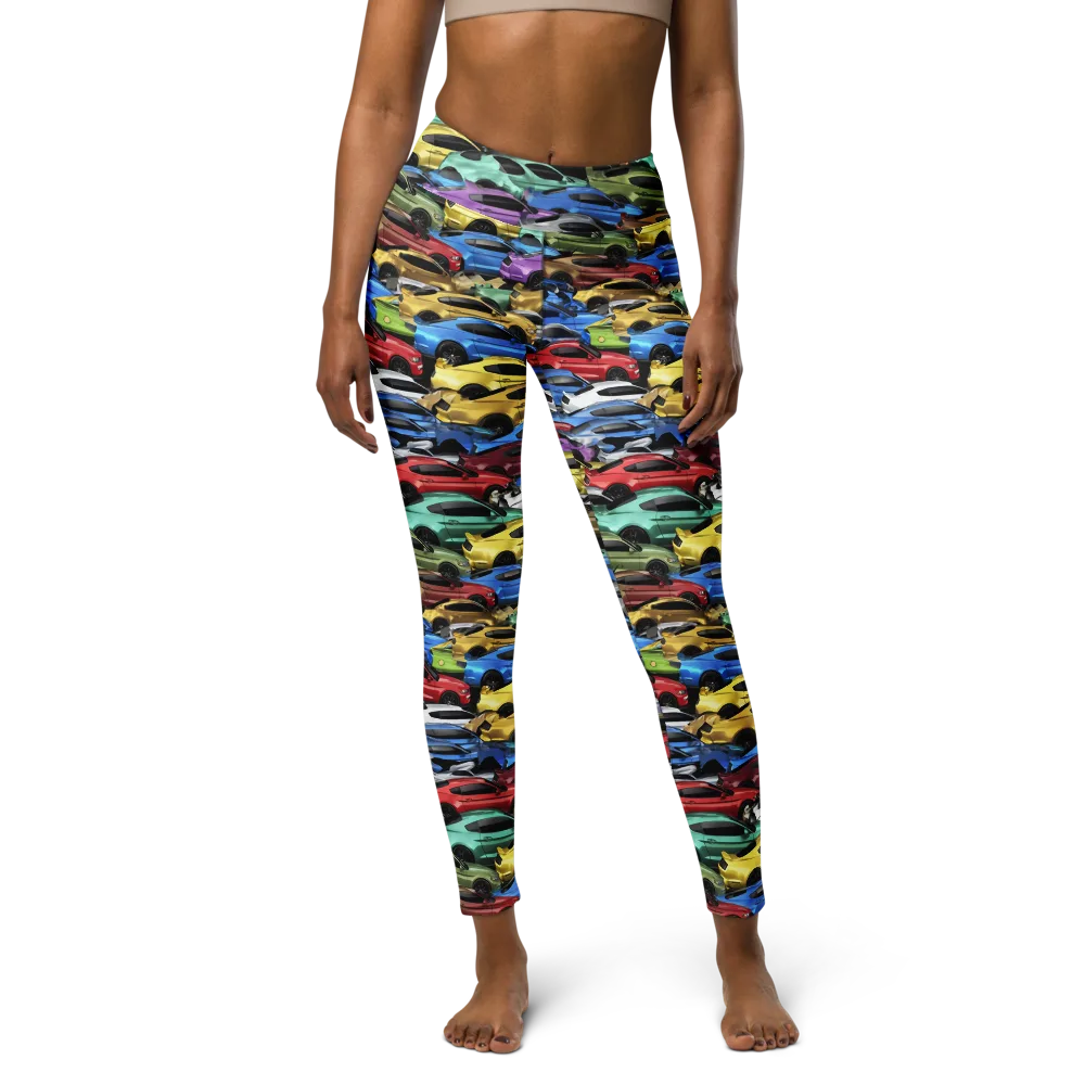 Neon Motorpool on Yoga Leggings — Front