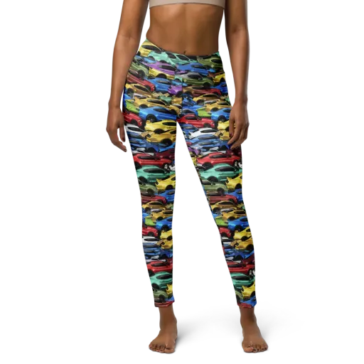 Neon Motorpool on a Yoga Leggings