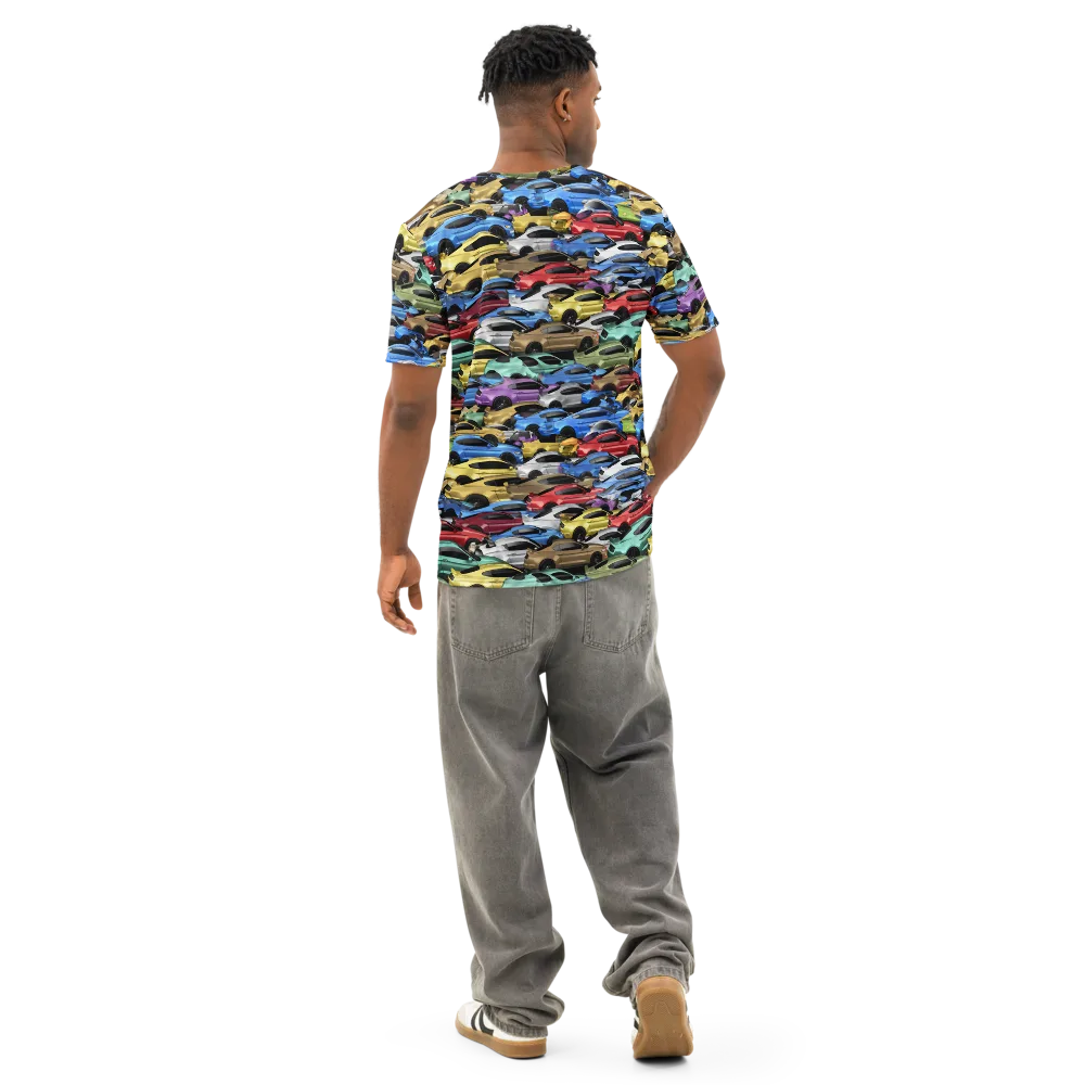 Neon Motorpool on Men's Cotton Crew Neck T-Shirt — Back