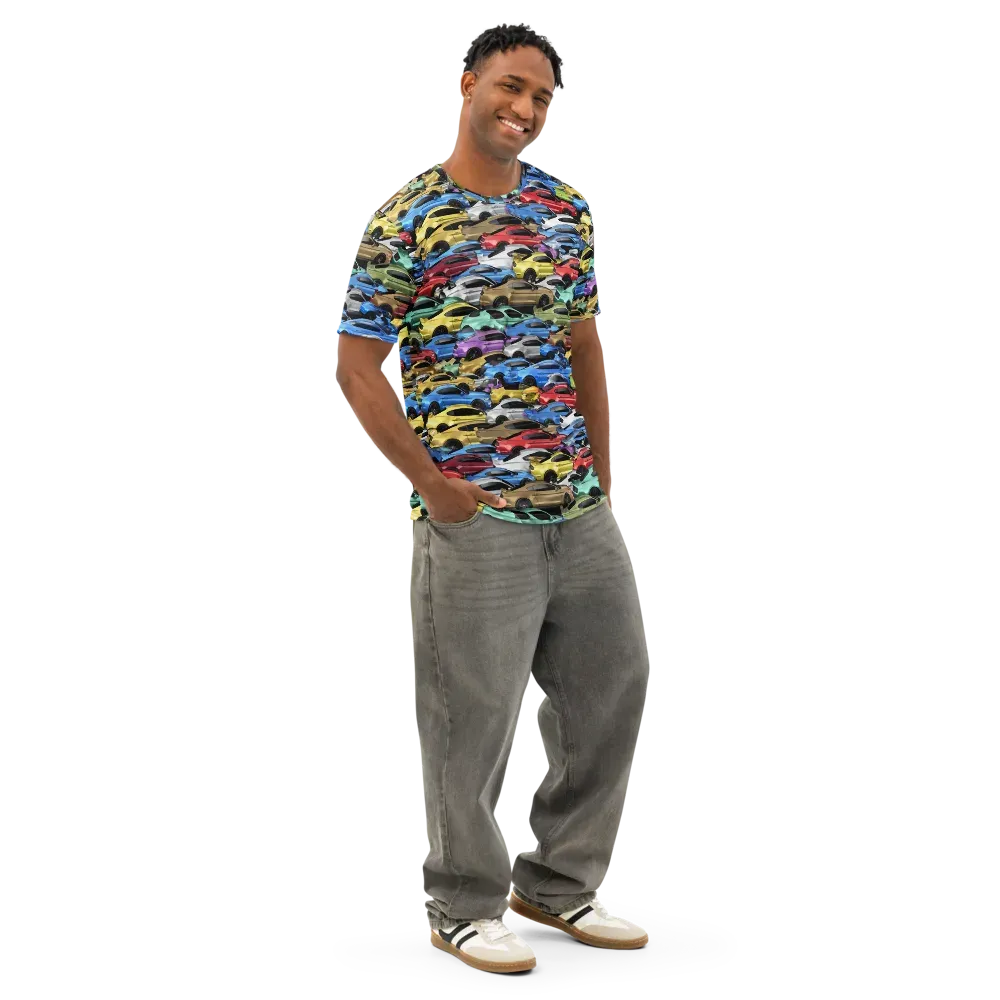 Neon Motorpool on Men's Cotton Crew Neck T-Shirt — Right Front