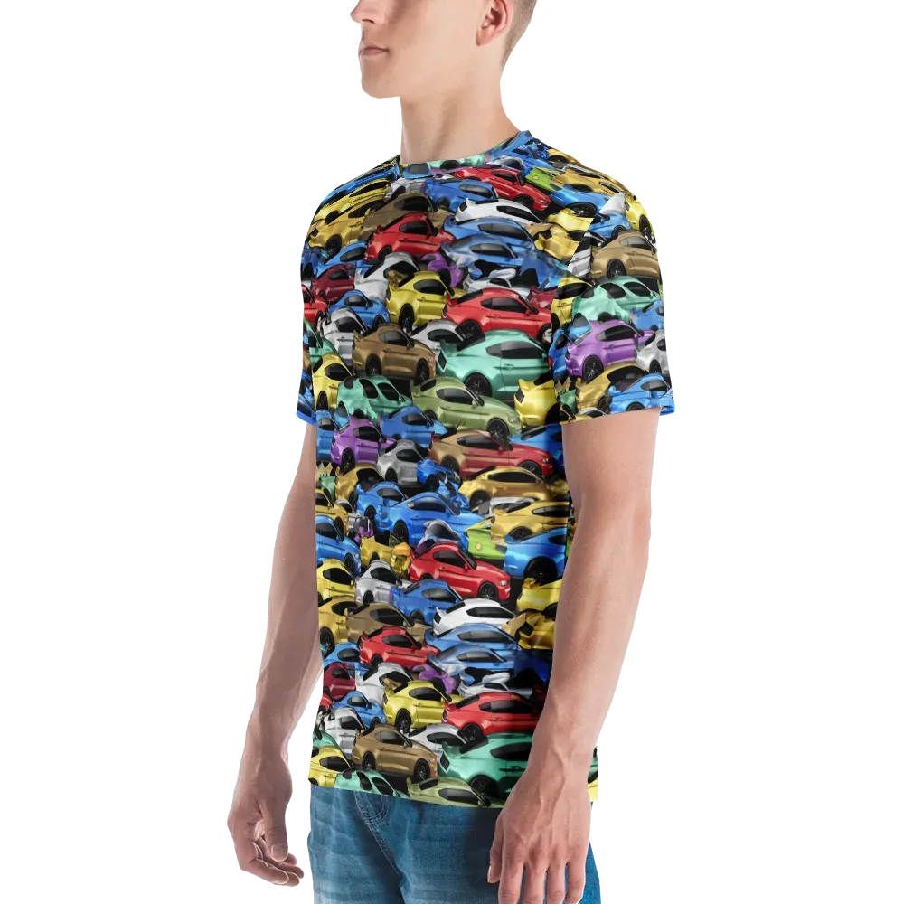 Neon Motorpool on Men's Crew Neck T-Shirt — Left