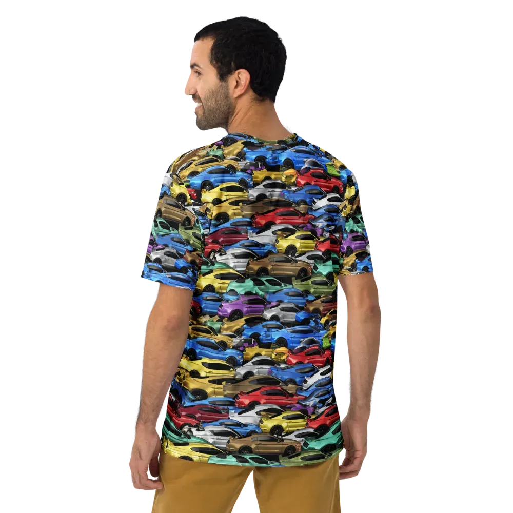 Neon Motorpool on Men's Crew Neck T-Shirt — Back