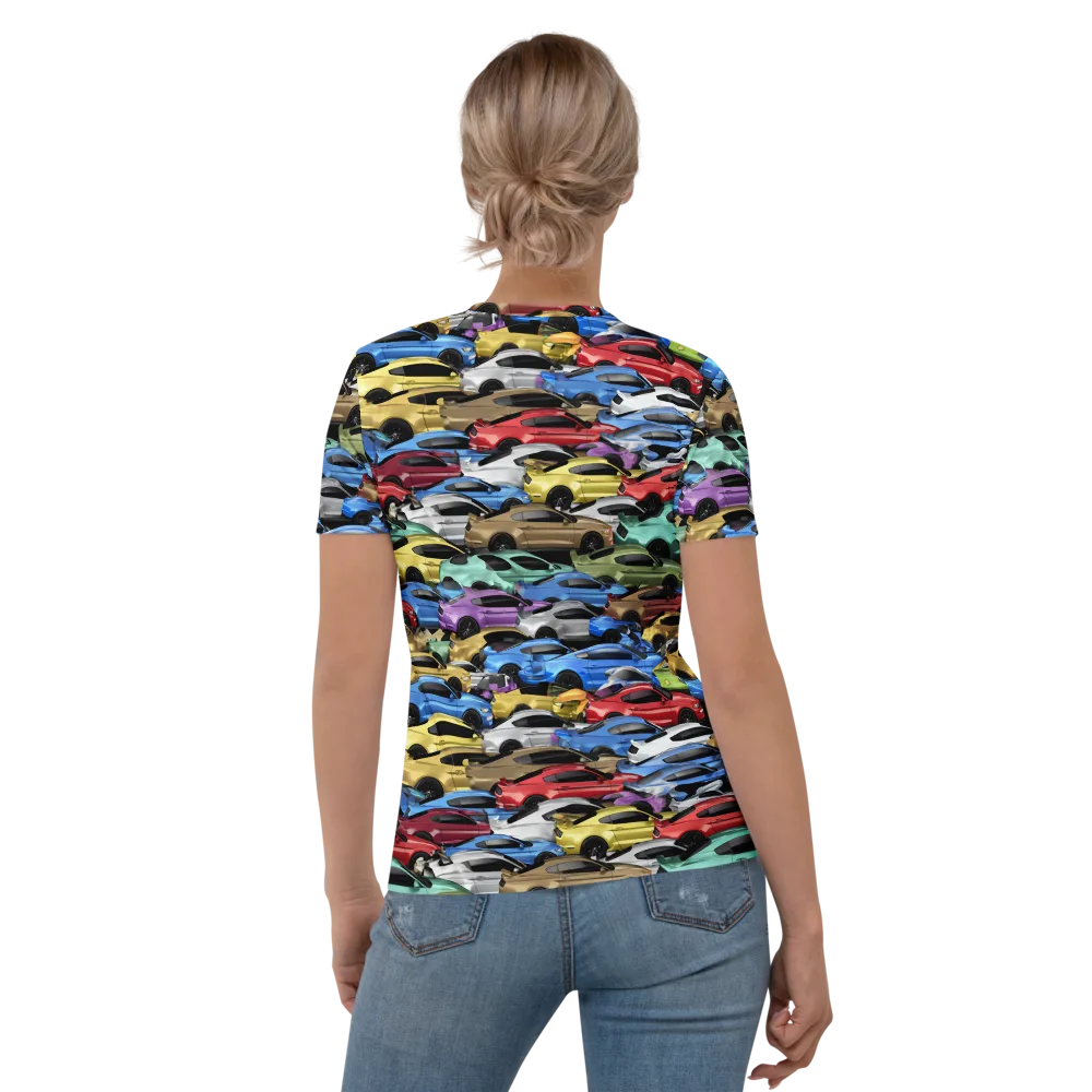 Neon Motorpool on Women's Crew Neck T-Shirt — Back