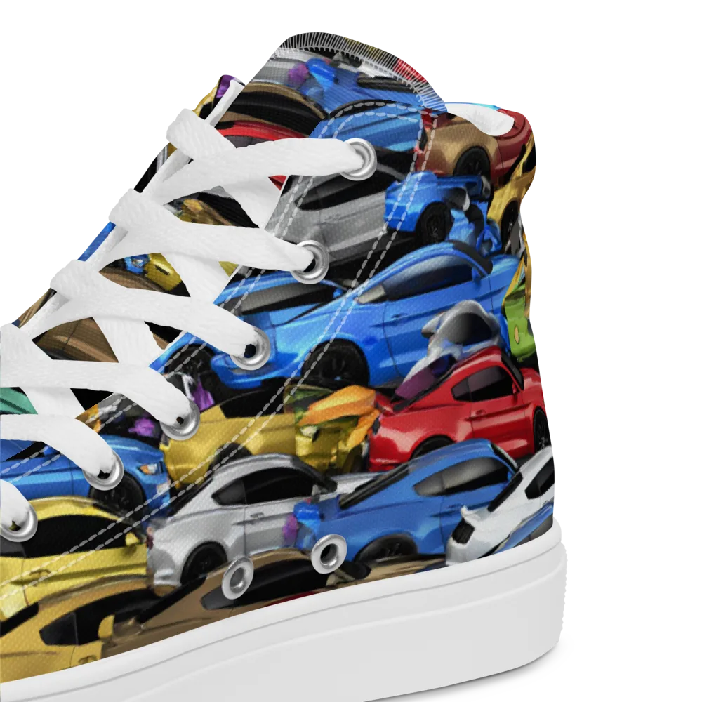 Neon Motorpool on Women's High Top Canvas Shoes — Product details 2