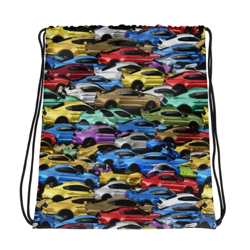 Neon Motorpool on a Drawstring Bag