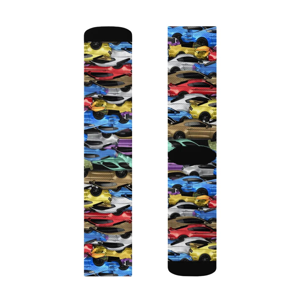Neon Motorpool on Socks — Left Sock