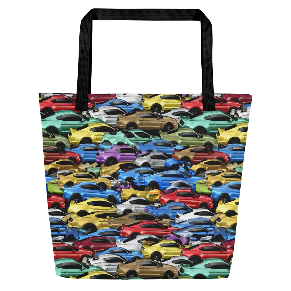 Neon Motorpool on Large Tote Bag W/ Pocket — Front
