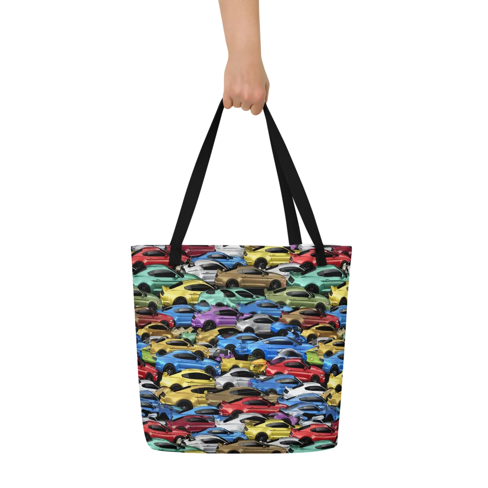 Neon Motorpool on Large Tote Bag W/ Pocket — Front