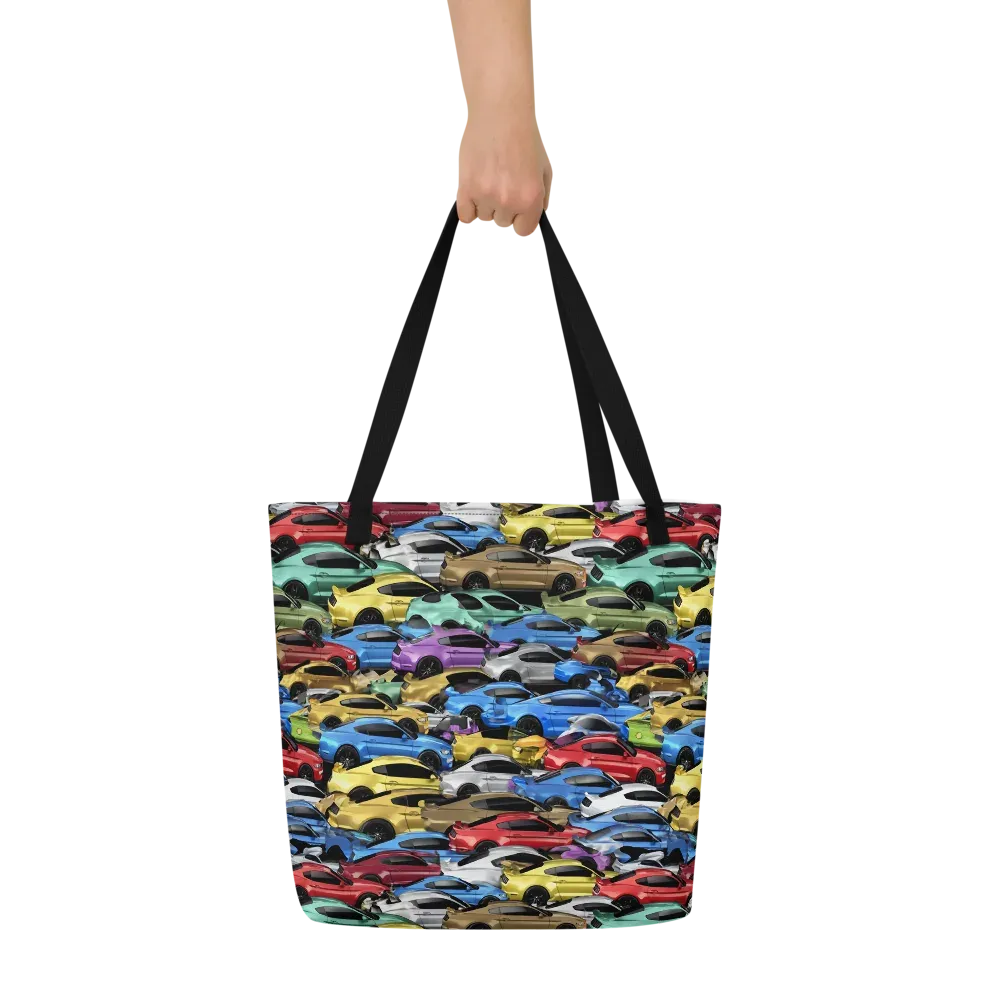 Neon Motorpool on Large Tote Bag W/ Pocket — Front