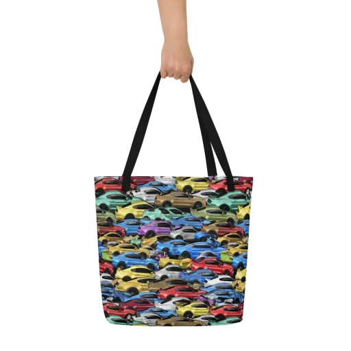 Neon Motorpool on a Large Tote Bag W/ Pocket