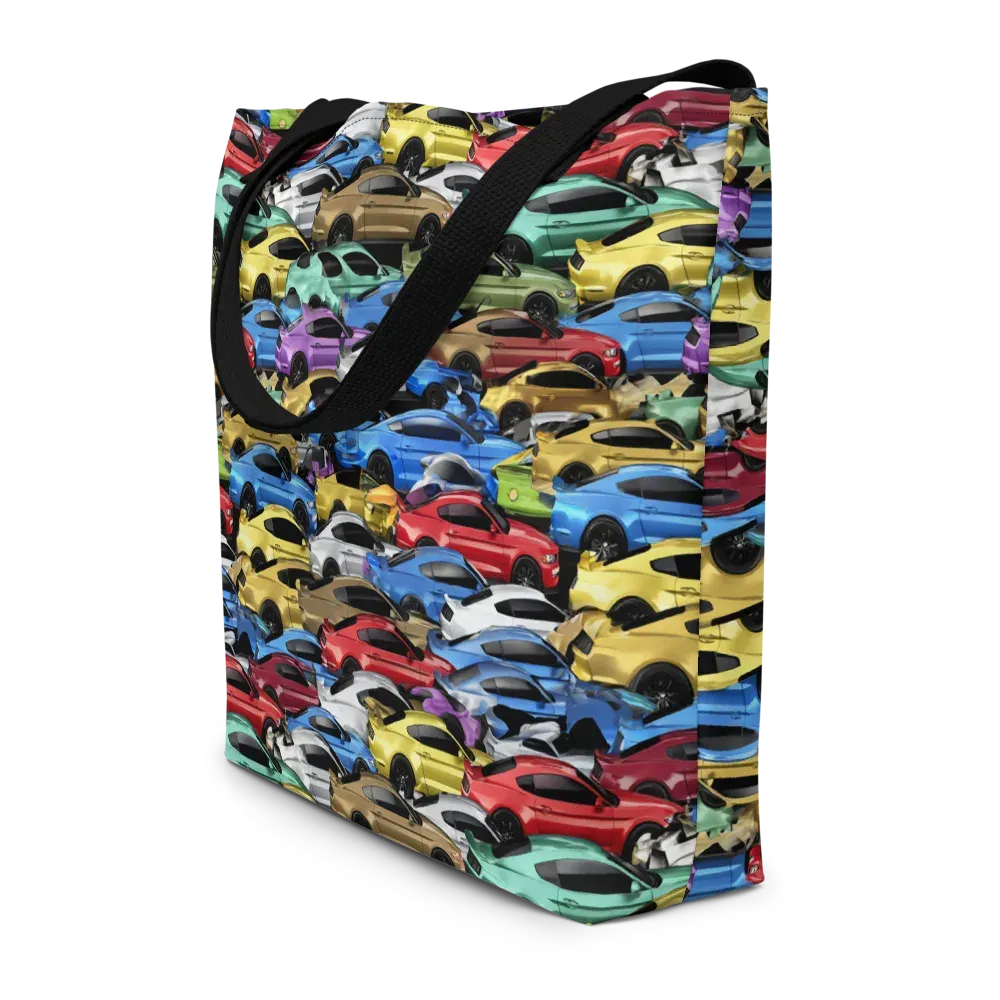 Neon Motorpool on Large Tote Bag W/ Pocket — Front