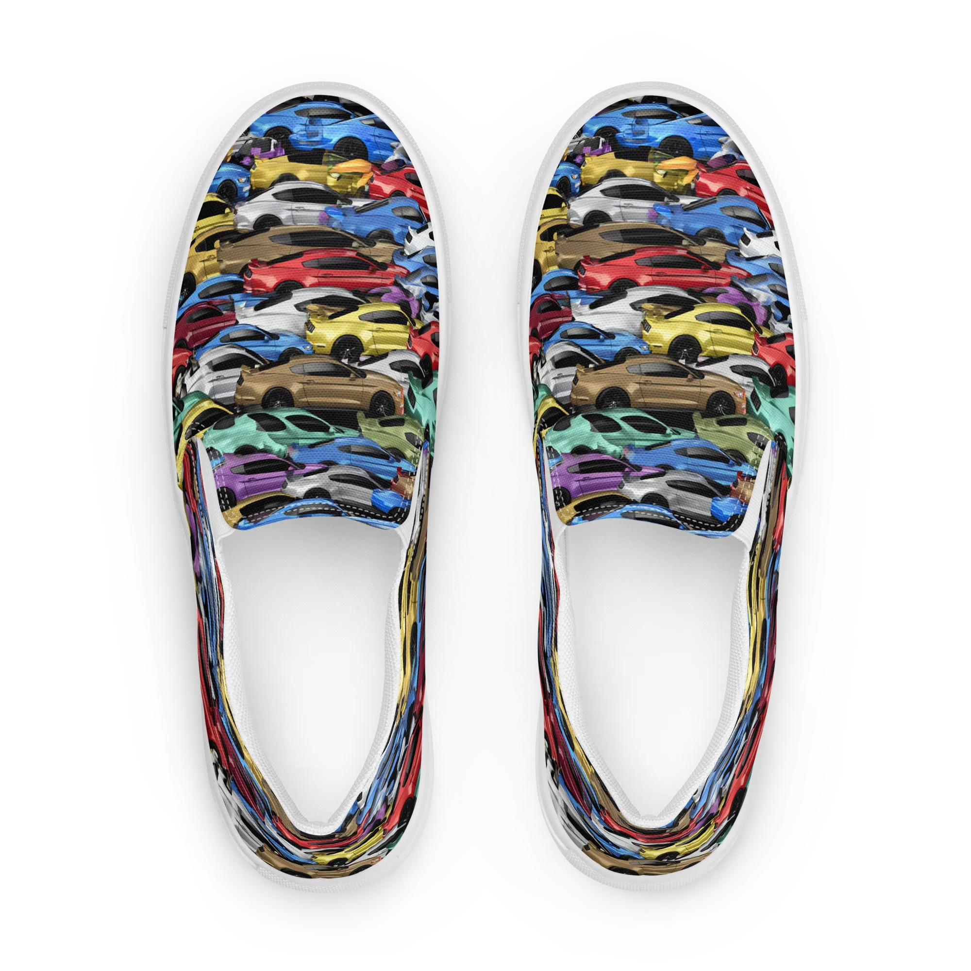 Neon Motorpool on Women's Slip-On Canvas Shoes — Front
