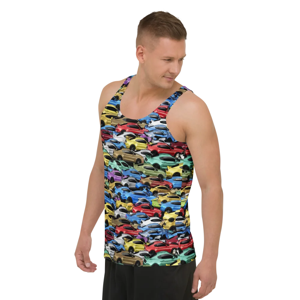 Neon Motorpool on Men's Tank Top — Left Front