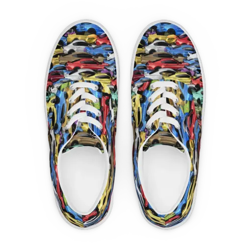 Neon Motorpool on a Men's Lace-Up Canvas Shoes