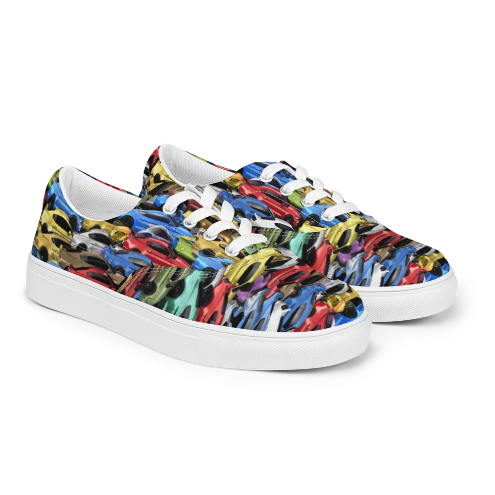 Neon Motorpool on Men's Lace-Up Canvas Shoes — Right Front