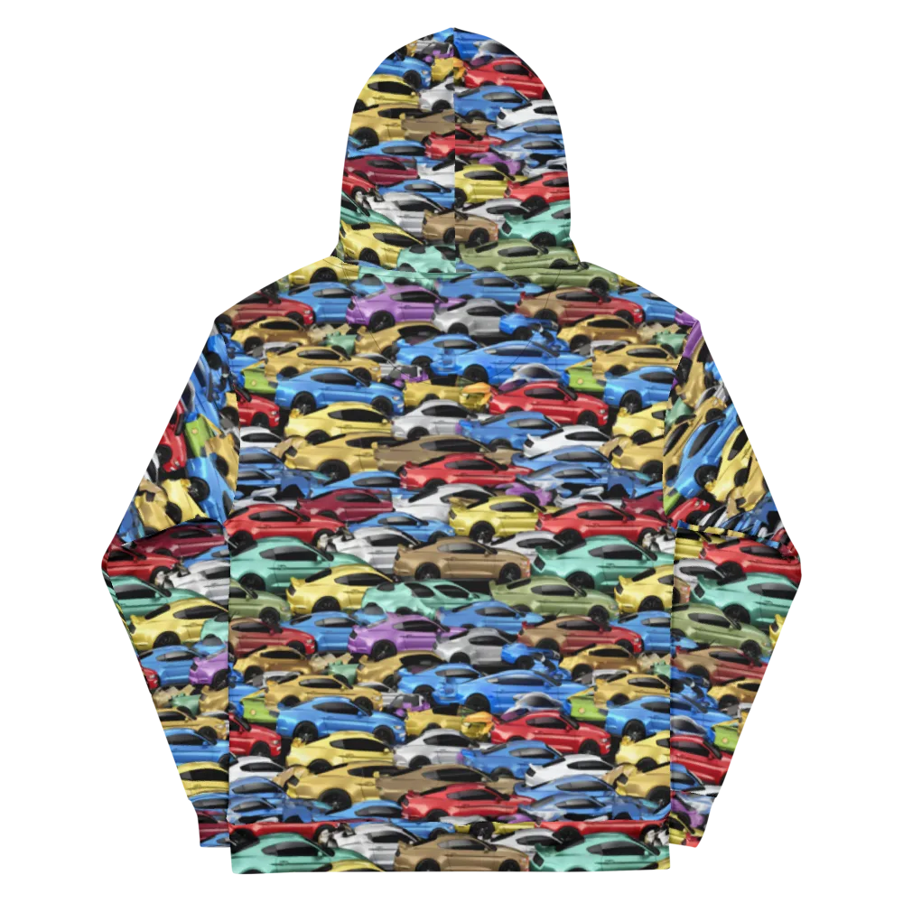 Neon Motorpool on Cotton Hoodie — Back