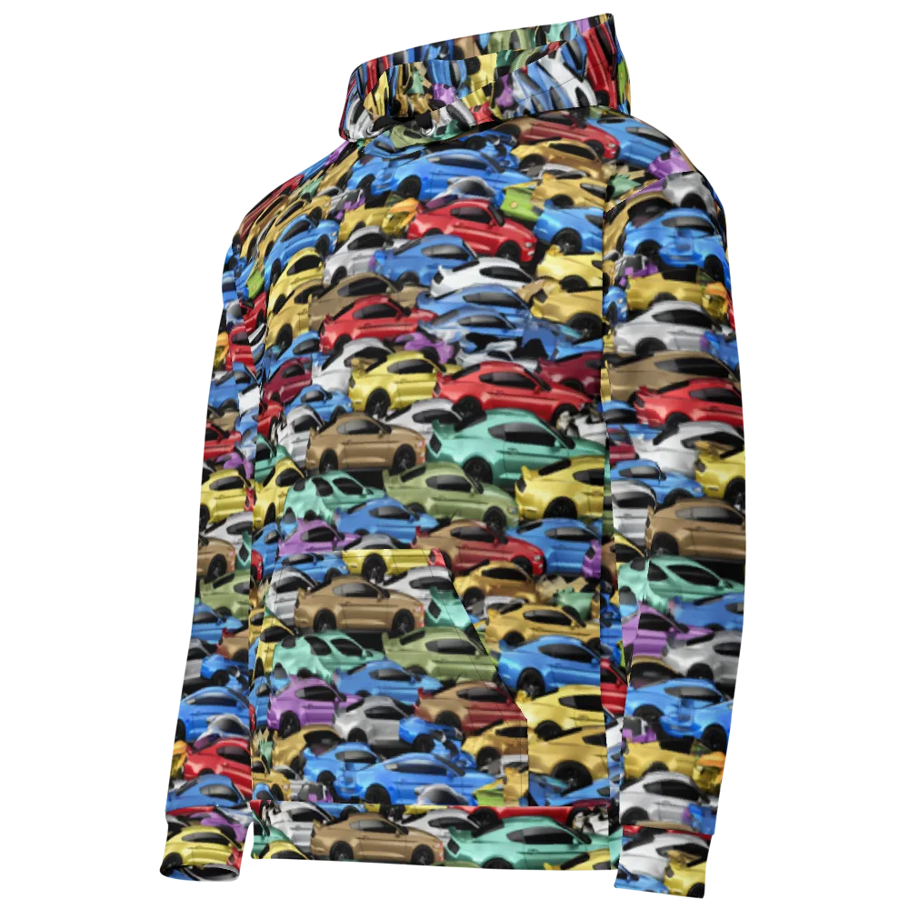 Neon Motorpool on Cotton Hoodie — Left Front