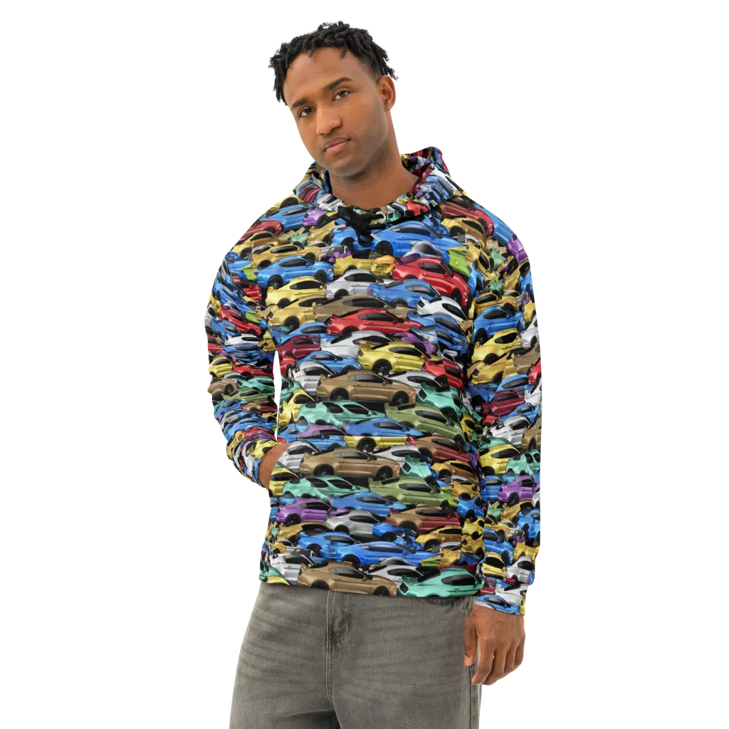 Neon Motorpool on Cotton Hoodie — Left Front