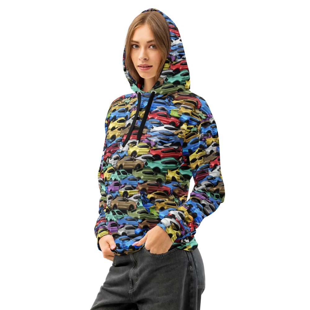Neon Motorpool on Cotton Hoodie — Left Front