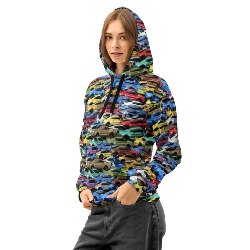 Neon Motorpool on a Cotton Hoodie