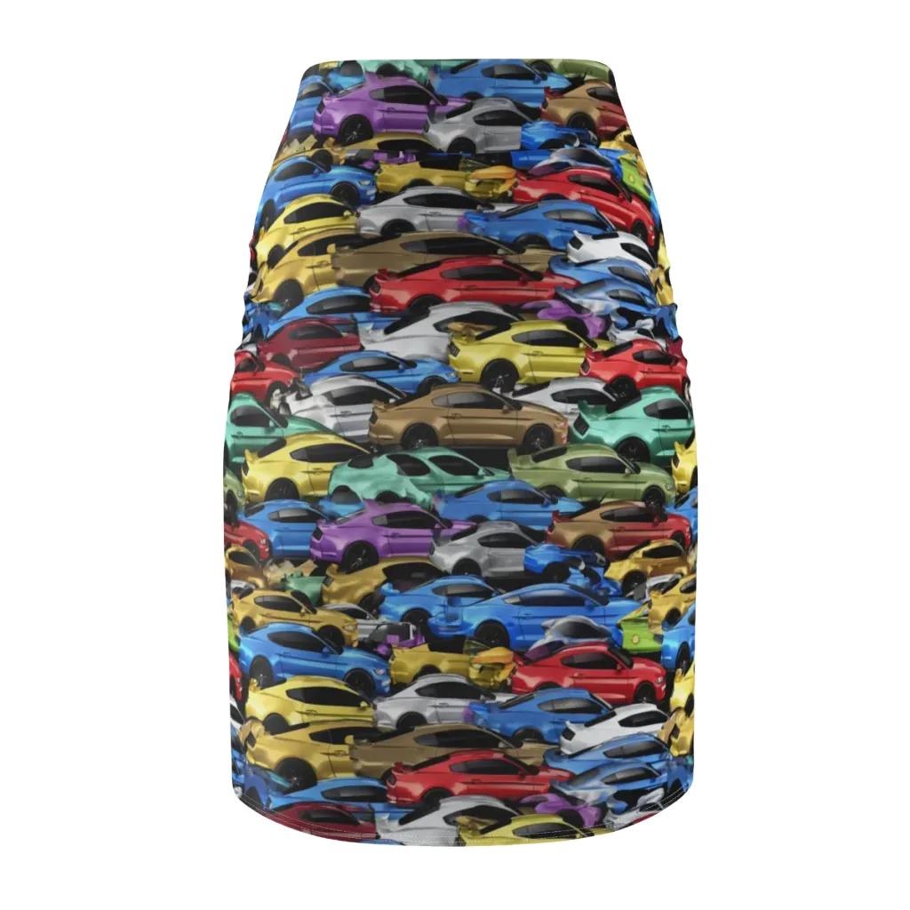 Neon Motorpool on Pencil Skirt — Back