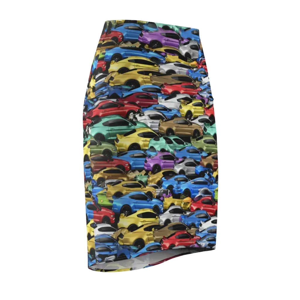 Neon Motorpool on Pencil Skirt — Front Side