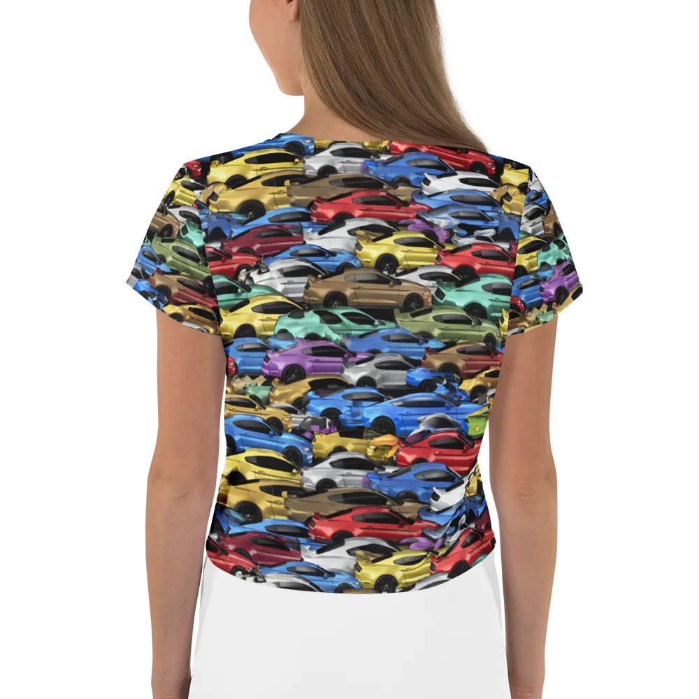Neon Motorpool on Crop Tee — Back