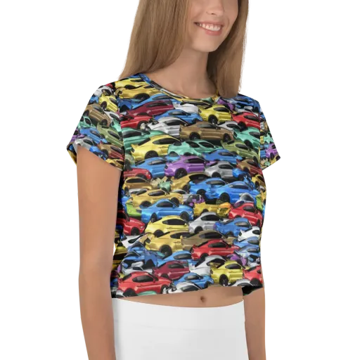 Neon Motorpool on a Crop Tee