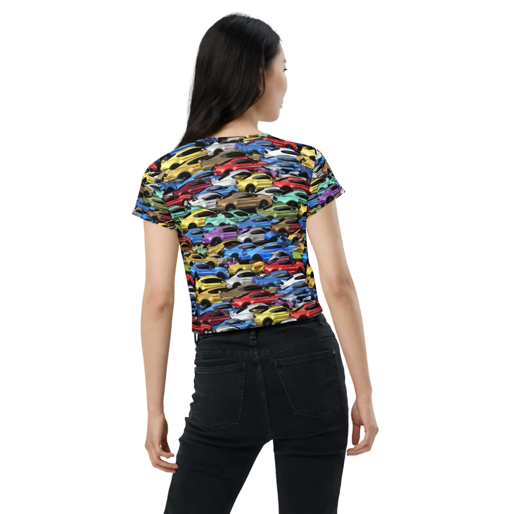 Neon Motorpool on Crop Tee — Back