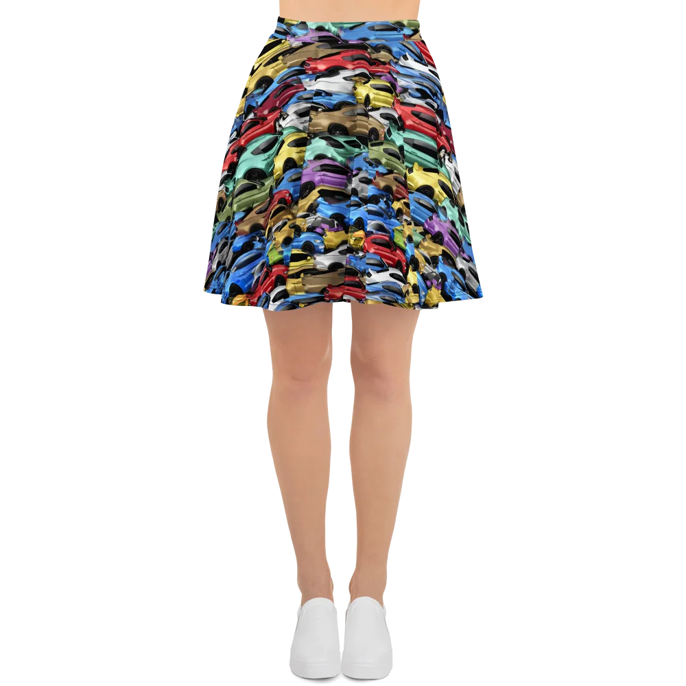 Neon Motorpool on Skater Skirt — Front