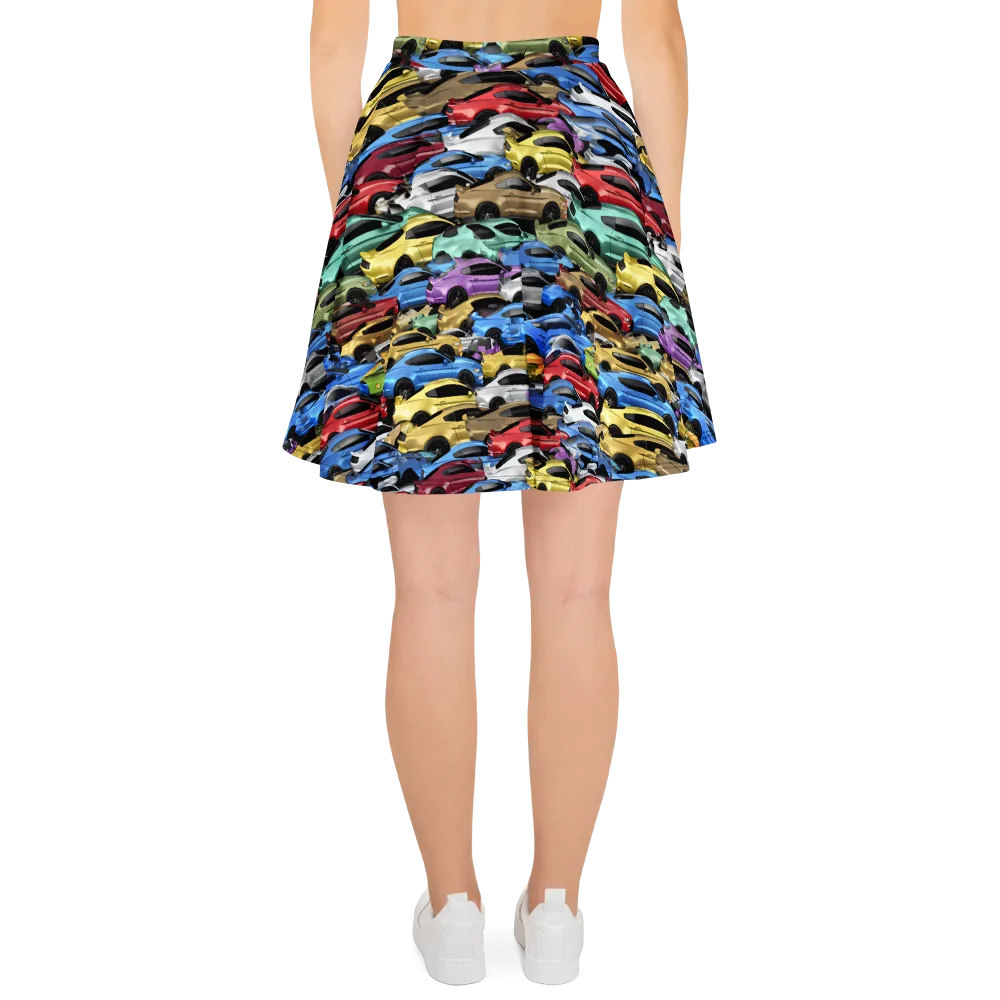 Neon Motorpool on Skater Skirt — Back
