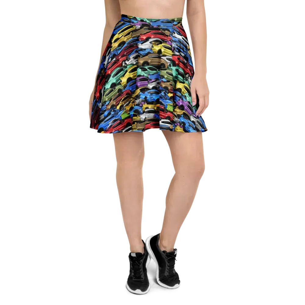 Neon Motorpool on Skater Skirt — Front